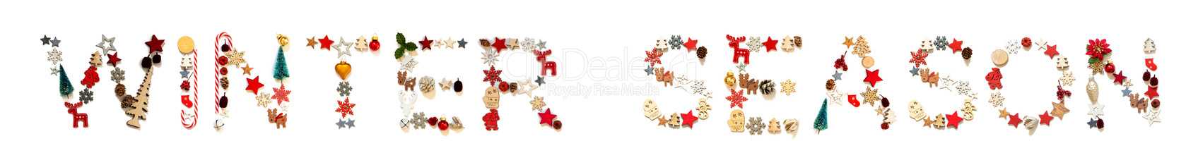 Colorful Christmas Decoration Letter Building Word Winter Season
