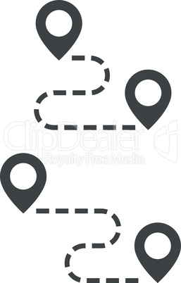 Road map black vector icon