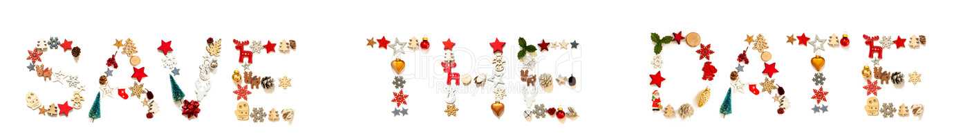 Colorful Christmas Decoration Letter Building Word Save The Date