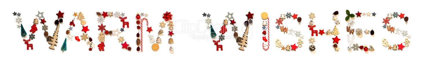Colorful Christmas Decoration Letter Building Word Warm Wishes