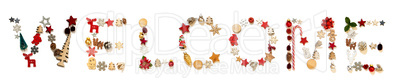 Colorful Christmas Decoration Letter Building Word Welcome