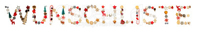Colorful Christmas Decoration Letter Building Wunschliste Means Wish List