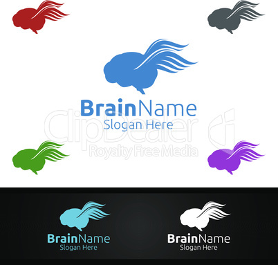 Fast Brain Technology Logo with Think Idea Concept Design