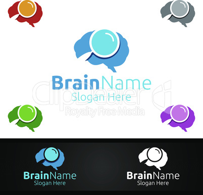 Find Brain Technology Logo with Think Idea Concept Design