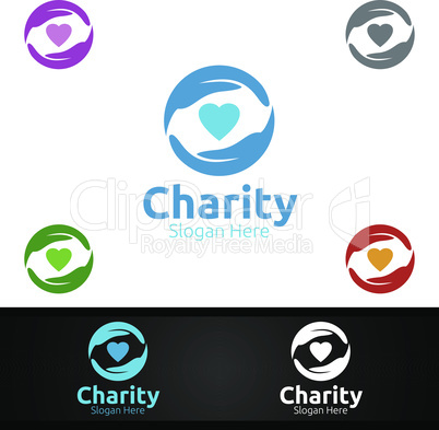 Helping Hand Charity Foundation Creative Logo for Voluntary Church or Charity Donation