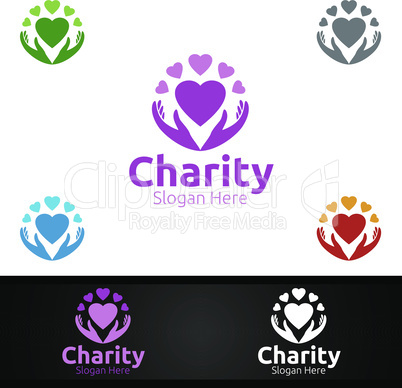 Helping Hand Charity Foundation Creative Logo for Voluntary Church or Charity Donation