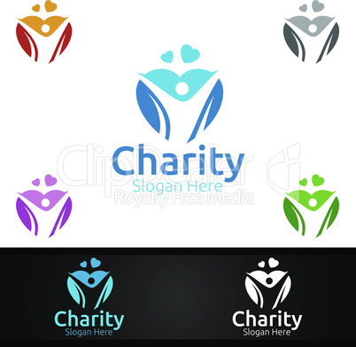 Helping Hand Charity Foundation Creative Logo for Voluntary Church or Charity Donation