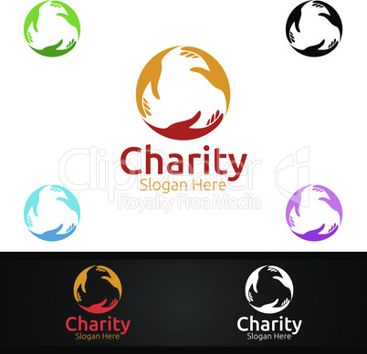 Helping Hand Charity Foundation Creative Logo for Voluntary Church or Charity Donation