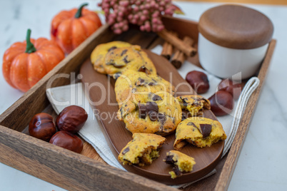 Kürbis Schoko Cookies