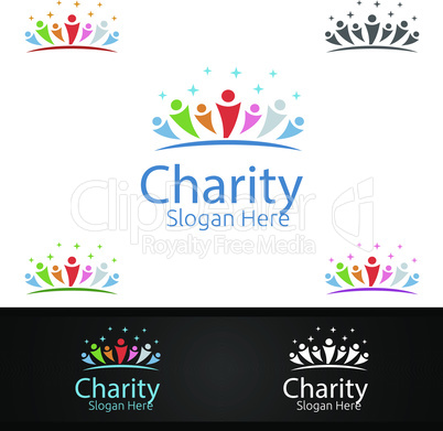 Helping Hand Charity Foundation Creative Logo for Voluntary Church or Charity Donation