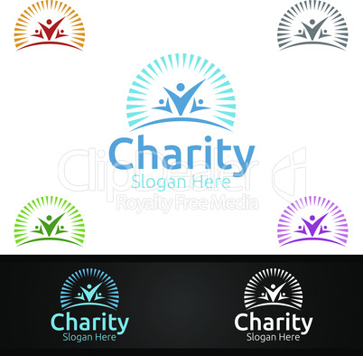 Helping Hand Charity Foundation Creative Logo for Voluntary Church or Charity Donation