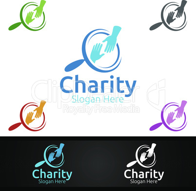 Find Helping Hand Charity Foundation Creative Logo for Voluntary Church or Charity Donation