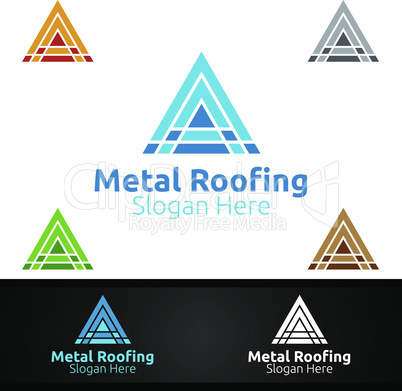 Metal Roofing Logo for Shingles Roof Real Estate or Handyman Architecture