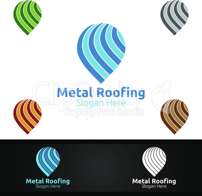 Pin Metal Roofing Logo for Shingles Roof Real Estate or Handyman Architecture