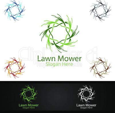 Lawn Mower Logo for Lawn Mowing Gardener Design