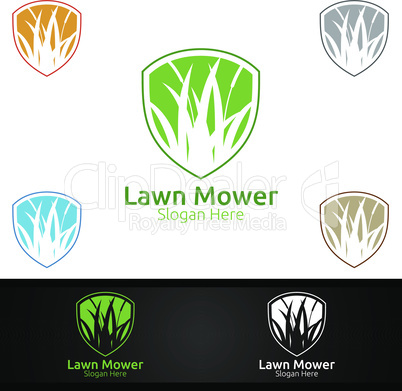 Lawn Mower Logo for Lawn Mowing Gardener Design