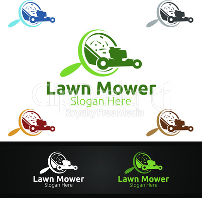 Find Lawn Mower Logo for Lawn Mowing Gardener Design