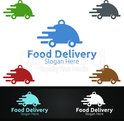 Fast Food Delivery Service Logo for Restaurant, Cafe or Online Catering Delivery