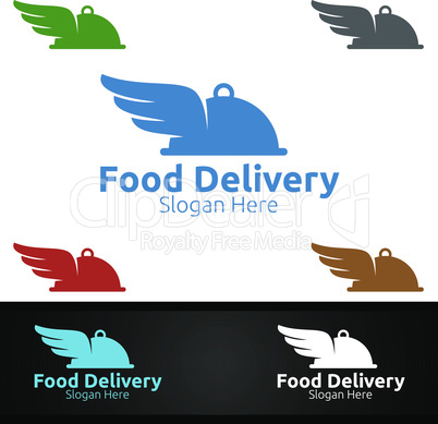 Fast Food Delivery Service Logo for Restaurant, Cafe or Online Catering Delivery