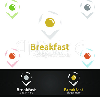 Breakfast Fast Food Delivery Service Logo for Restaurant, Cafe or Online Catering Delivery