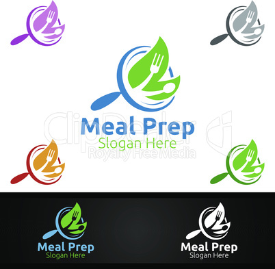 Find Meal Prep Healthy Food Logo for Restaurant, Cafe or Online Catering Delivery