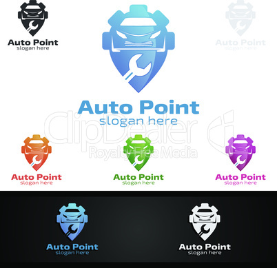 Car Service Logo with Car and repair Concept