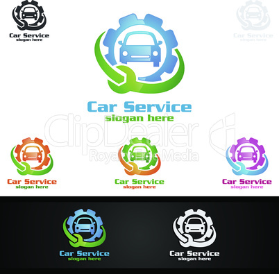 Car Service Logo with Car and repair Concept