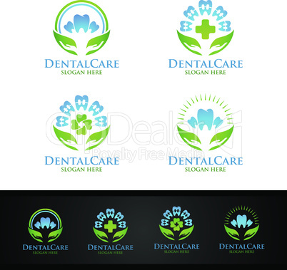 Dental Logo with Tooth abstract design vector template, Dentist logo