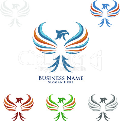 Eagle Logo, vector Wild eagle Bird Falcon Hawk isolated on a white background