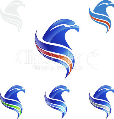 Eagle Logo, vector Wild eagle Bird Falcon Hawk isolated on a white background