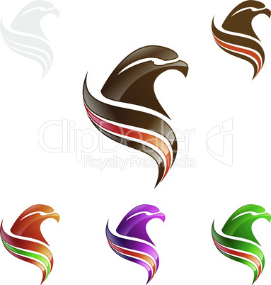 Eagle Logo, vector Wild eagle Bird Falcon Hawk isolated on a white background