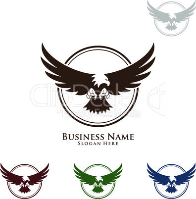 Eagle Logo, vector Wild eagle Bird Falcon Hawk isolated on a white background