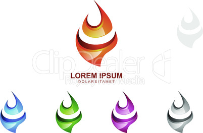 3D Fire Flame Vector Logo Design