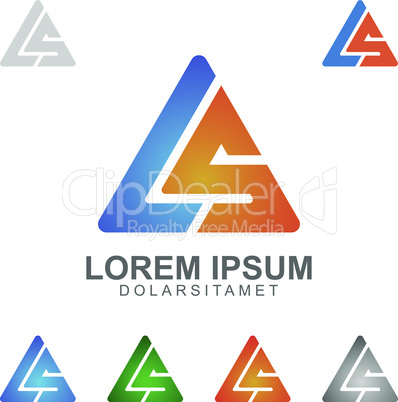 Abstract Letter L and S Vector Logo Design with Unique Glossy for Typography