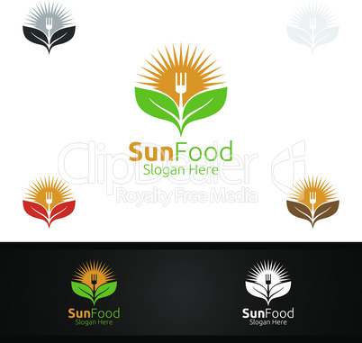 Sun Food Restaurant Logo