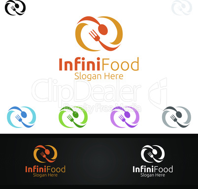Infinity Food Logo for Restaurant or Cafe