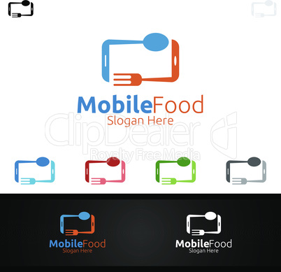 Mobile Food Logo for Restaurant or Cafe