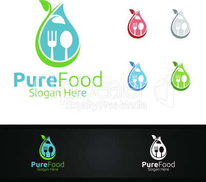 Healthy Food Logo for Restaurant or Cafe