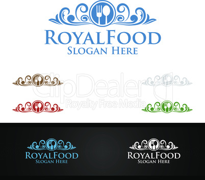 Royal Food Logo for Restaurant or Cafe