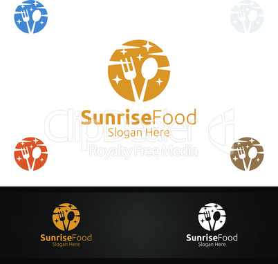 Sunrise Food Logo for Restaurant or Cafe