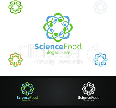 Science Food Logo for Restaurant or Cafe