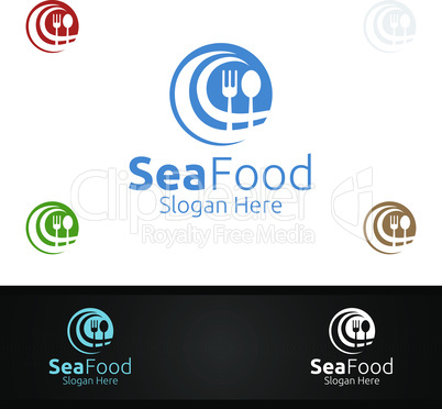 Sea Food Logo for Restaurant or Cafe