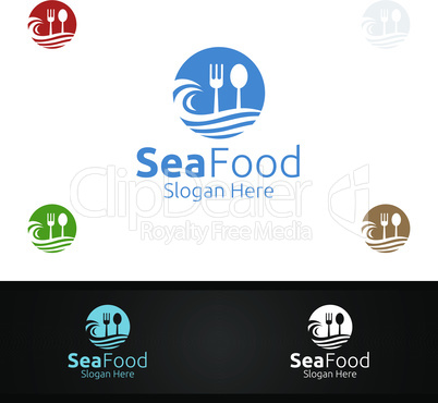 Sea Food Logo for Restaurant or Cafe
