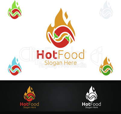 Chili Food Logo for Restaurant or Cafe