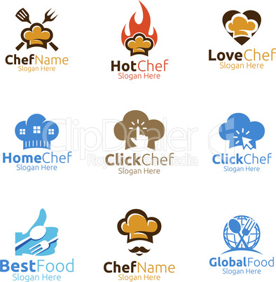 Chef Food Logo for Restaurant or Cafe