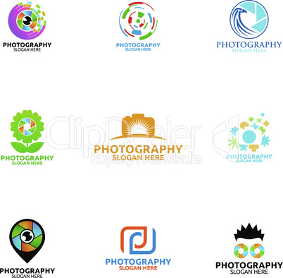 Camera Photography Vector Logo Design Template