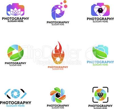 Camera Photography Vector Logo Design Template