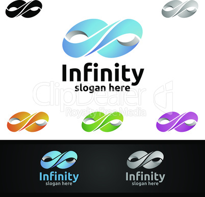 Infinity loop logo icon. Vector unlimited infinity, endless line shape sign