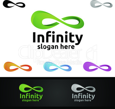 Infinity loop logo icon. Vector unlimited infinity, endless line shape sign