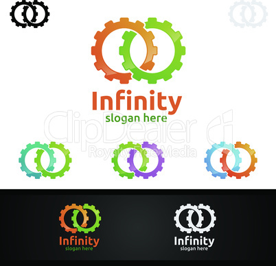 Infinity loop logo icon. Vector unlimited infinity, endless line shape sign